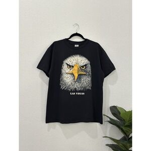 Vintage 90's Bald Eagle Big Face Las Vegas Made In U.S.A Tshirt Men's Size XL